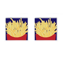 French Fries Potato Snacks Food Cufflinks (square) by Simbadda