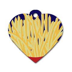 French Fries Potato Snacks Food Dog Tag Heart (one Side) by Simbadda