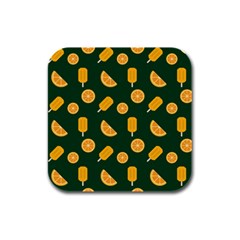 Ice Cream Pattern Background Design Rubber Square Coaster (4 Pack) 