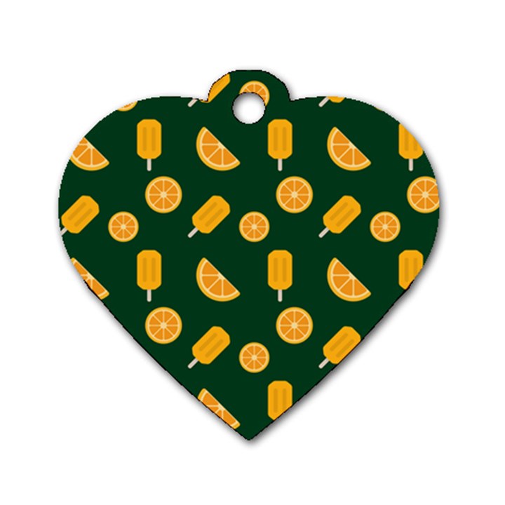 Ice Cream Pattern Background Design Dog Tag Heart (Two Sides)