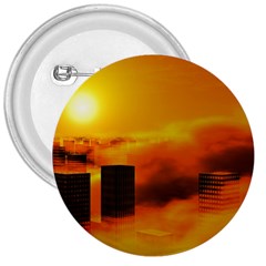 City Sun Clouds Smog Sky Yellow 3  Buttons by Simbadda