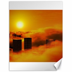 City Sun Clouds Smog Sky Yellow Canvas 18  X 24  by Simbadda