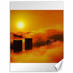 City Sun Clouds Smog Sky Yellow Canvas 36  X 48  by Simbadda