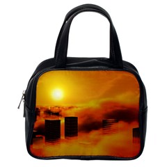 City Sun Clouds Smog Sky Yellow Classic Handbag (one Side) by Simbadda