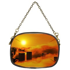 City Sun Clouds Smog Sky Yellow Chain Purse (one Side) by Simbadda