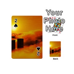 City Sun Clouds Smog Sky Yellow Playing Cards 54 Designs (mini) by Simbadda