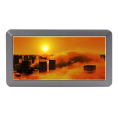 City Sun Clouds Smog Sky Yellow Memory Card Reader (mini) by Simbadda