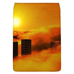 City Sun Clouds Smog Sky Yellow Removable Flap Cover (l) by Simbadda