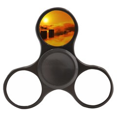 City Sun Clouds Smog Sky Yellow Finger Spinner by Simbadda