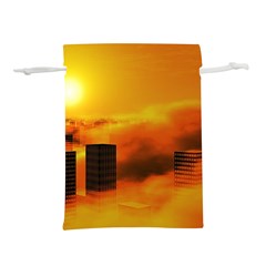 City Sun Clouds Smog Sky Yellow Lightweight Drawstring Pouch (m)