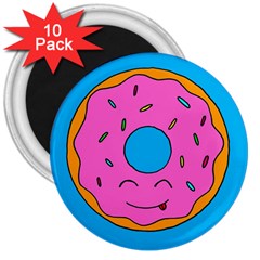 Donut Doughnut Dessert Clip Art 3  Magnets (10 Pack)  by Simbadda