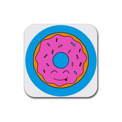 Donut Doughnut Dessert Clip Art Rubber Coaster (square)  by Simbadda