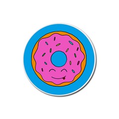 Donut Doughnut Dessert Clip Art Rubber Coaster (round)  by Simbadda