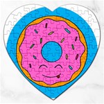 Donut Doughnut Dessert Clip Art Jigsaw Puzzle (Heart) Front