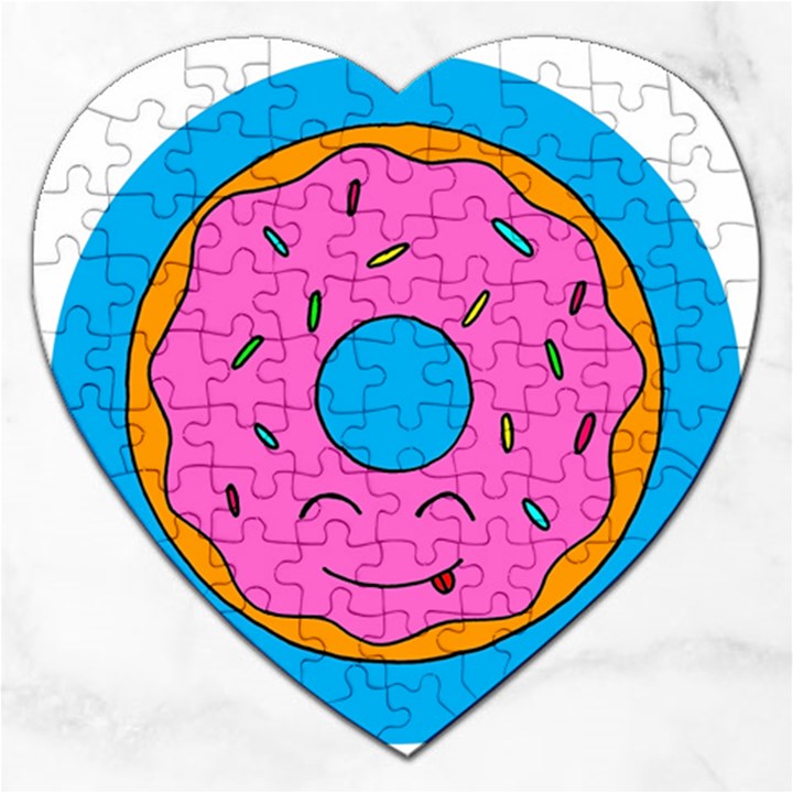 Donut Doughnut Dessert Clip Art Jigsaw Puzzle (Heart)