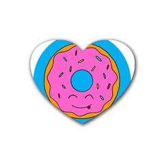 Donut Doughnut Dessert Clip Art Heart Coaster (4 Pack)  by Simbadda