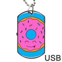 Donut Doughnut Dessert Clip Art Dog Tag Usb Flash (two Sides) by Simbadda