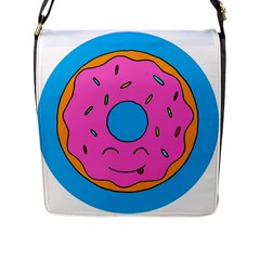 Donut Doughnut Dessert Clip Art Flap Closure Messenger Bag (l) by Simbadda