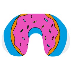 Donut Doughnut Dessert Clip Art Travel Neck Pillow by Simbadda