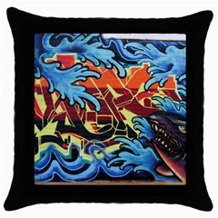 Graffiti Colourful Street Art Art Throw Pillow Case (black) by Simbadda