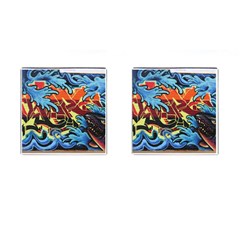 Graffiti Colourful Street Art Art Cufflinks (square) by Simbadda