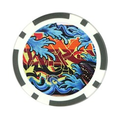 Graffiti Colourful Street Art Art Poker Chip Card Guard by Simbadda