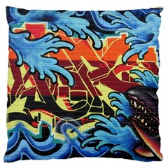 Graffiti Colourful Street Art Art Large Cushion Case (one Side) by Simbadda