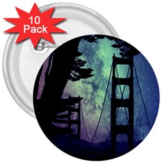 Bridge Construction Trees 3  Buttons (10 Pack)  by Simbadda