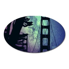 Bridge Construction Trees Oval Magnet by Simbadda