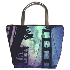 Bridge Construction Trees Bucket Bag by Simbadda