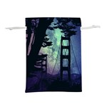 Bridge Construction Trees Lightweight Drawstring Pouch (S) Front