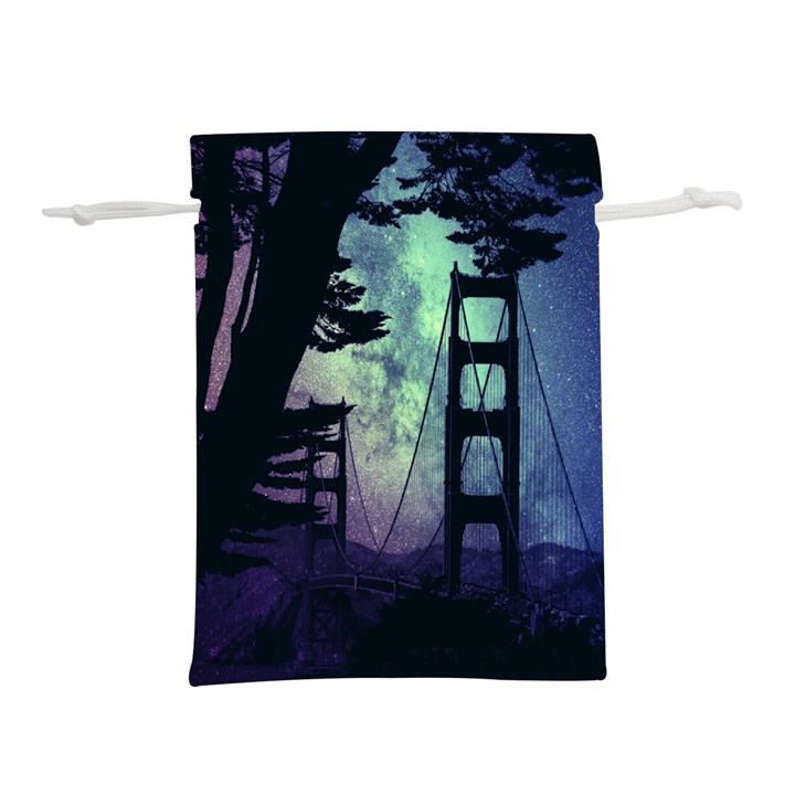 Bridge Construction Trees Lightweight Drawstring Pouch (S)