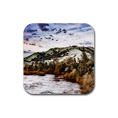 River Hills Evening California Rubber Coaster (square)  by Simbadda