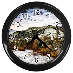 River Hills Evening California Wall Clock (black) by Simbadda