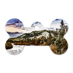 River Hills Evening California Dog Tag Bone (two Sides) by Simbadda