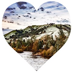 River Hills Evening California Wooden Puzzle Heart by Simbadda