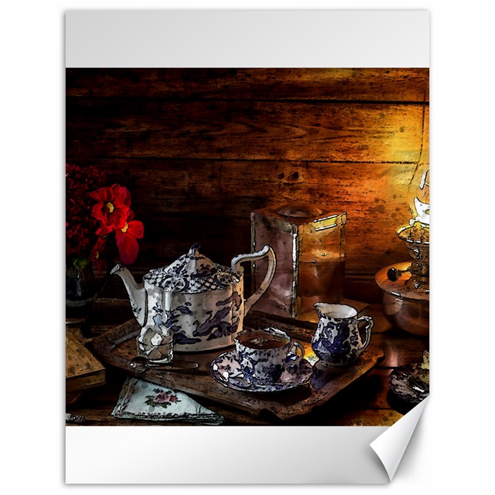 Sweets Tea Snacks Lamp Tea Snack Canvas 12  x 16 