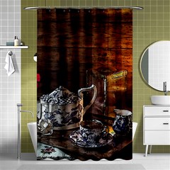 Sweets Tea Snacks Lamp Tea Snack Shower Curtain 48  X 72  (small)  by Simbadda