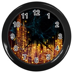 Architecture Buildings City Wall Clock (black) by Simbadda