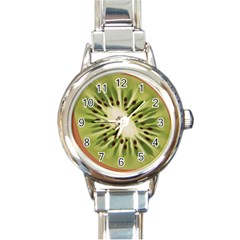 Kiwi Fruit Fresh Green Tasty Food Round Italian Charm Watch by Simbadda