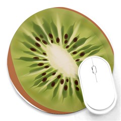 Kiwi Fruit Fresh Green Tasty Food Round Mousepads by Simbadda