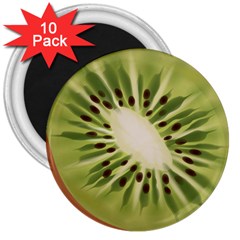 Kiwi Fruit Fresh Green Tasty Food 3  Magnets (10 Pack)  by Simbadda