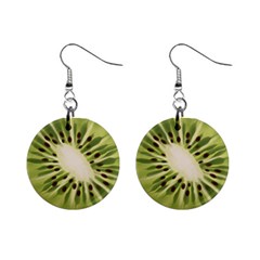 Kiwi Fruit Fresh Green Tasty Food Mini Button Earrings by Simbadda