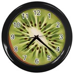 Kiwi Fruit Fresh Green Tasty Food Wall Clock (Black) Front