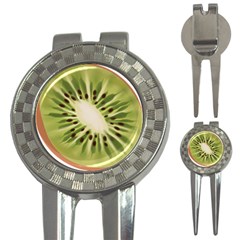 Kiwi Fruit Fresh Green Tasty Food 3-in-1 Golf Divots by Simbadda