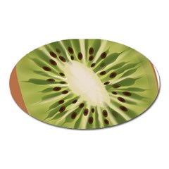 Kiwi Fruit Fresh Green Tasty Food Oval Magnet by Simbadda