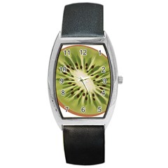 Kiwi Fruit Fresh Green Tasty Food Barrel Style Metal Watch by Simbadda