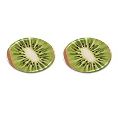 Kiwi Fruit Fresh Green Tasty Food Cufflinks (oval) by Simbadda