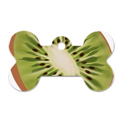 Kiwi Fruit Fresh Green Tasty Food Dog Tag Bone (two Sides) by Simbadda