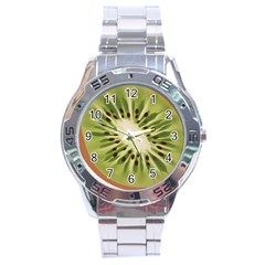 Kiwi Fruit Fresh Green Tasty Food Stainless Steel Analogue Watch by Simbadda